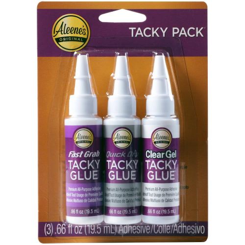 Aleene's Try Me Size Tacky Pack .66oz 3/Pkg Fast Grab, Quick Dry & Clear Gel