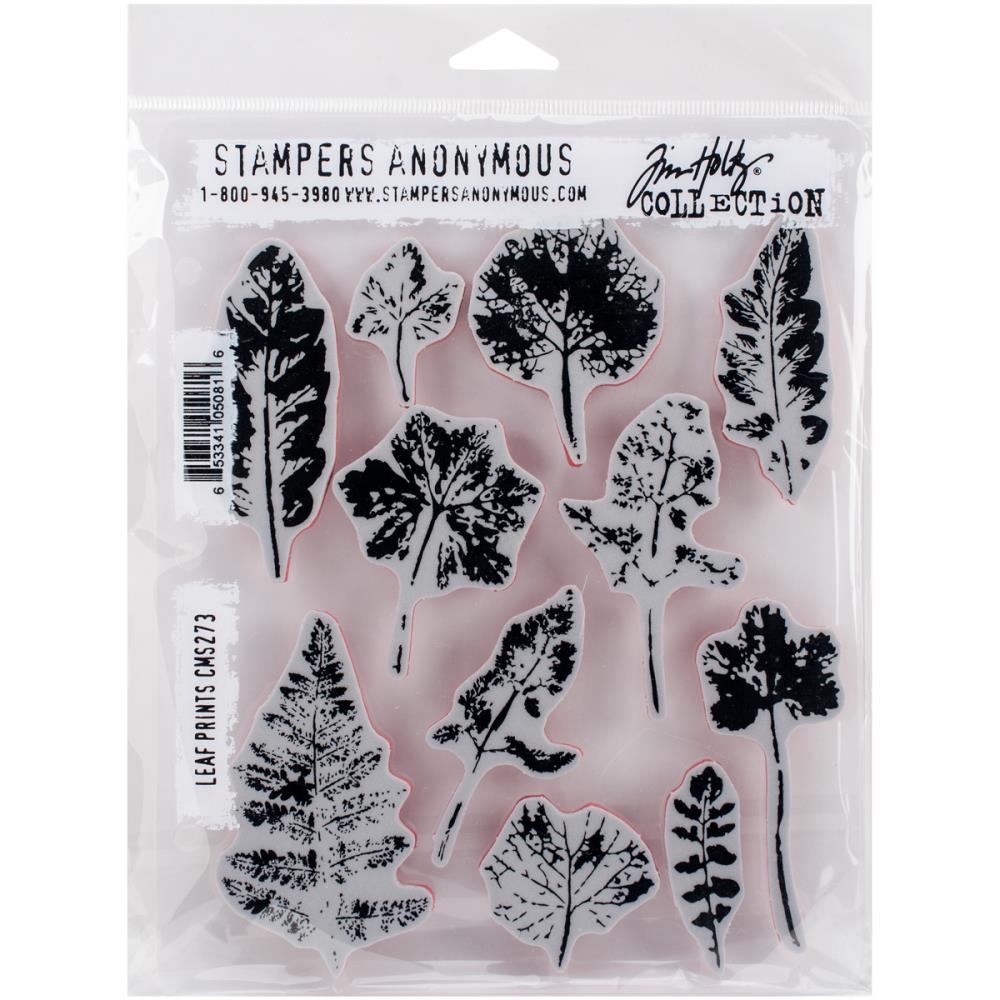 Tim Holtz Cling Stamps 7"X8.5" Leaf Prints