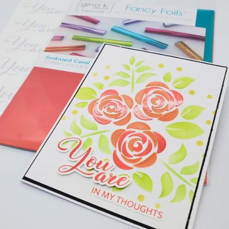Gina K Designs Fancy Foil 6"X8" 12/Pkg Sunkissed Coral - Matte Finish