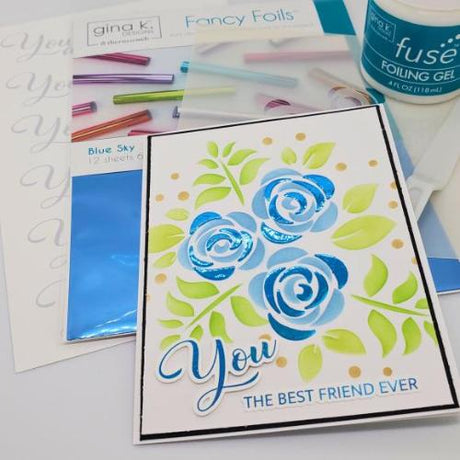 Gina K Designs Fancy Foil 6"X8" 12/Pkg Blue Sky