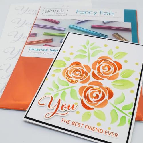 Gina K Designs Fancy Foil 6"X8" 12/Pkg Tangerine Twist