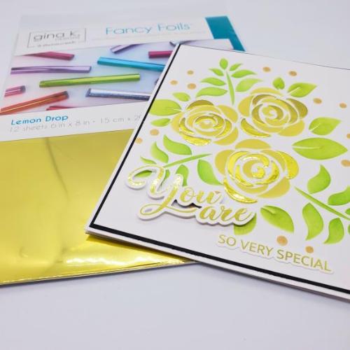 Gina K Designs Fancy Foil 6"X8" 12/Pkg Lemon Drop