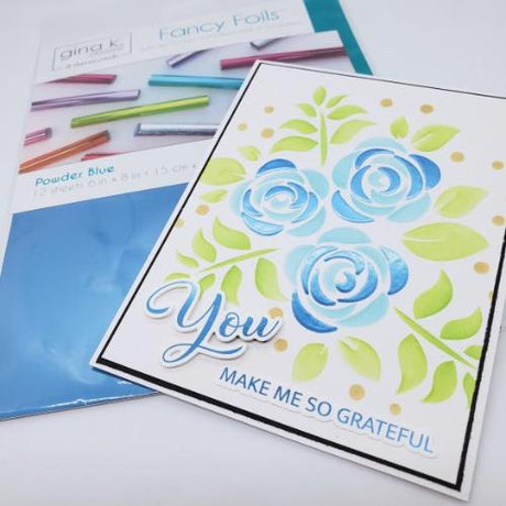 Gina K Designs Fancy Foil 6"X8" 12/Pkg Powder Blue - Matte Finish