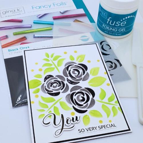 Gina K Designs Fancy Foil 6"X8" 12/Pkg Black Onyx