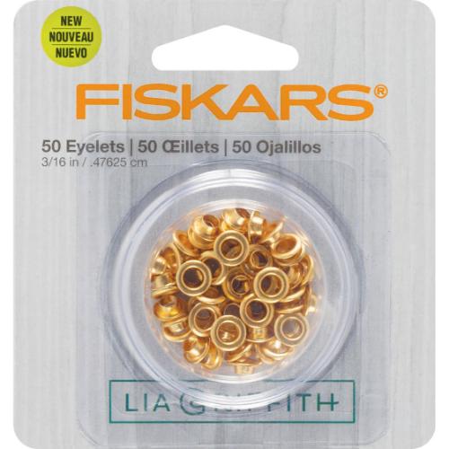 Fiskars Lia Griffith Eyelets 50/Pkg Gold
