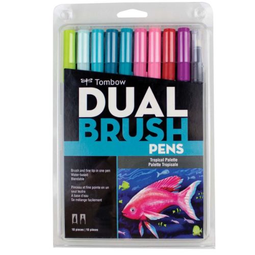 Tombow Dual Brush Pen Set Tropical 10pc