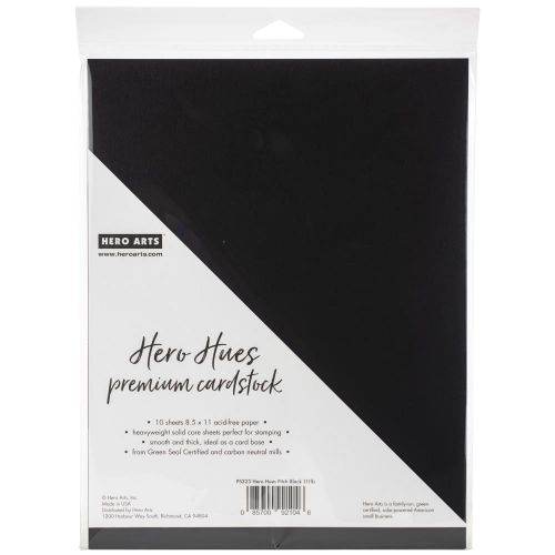 Hero Arts Hero Hues Premium 8.5"X11" Cardstock 10/Pkg Pitch Black
