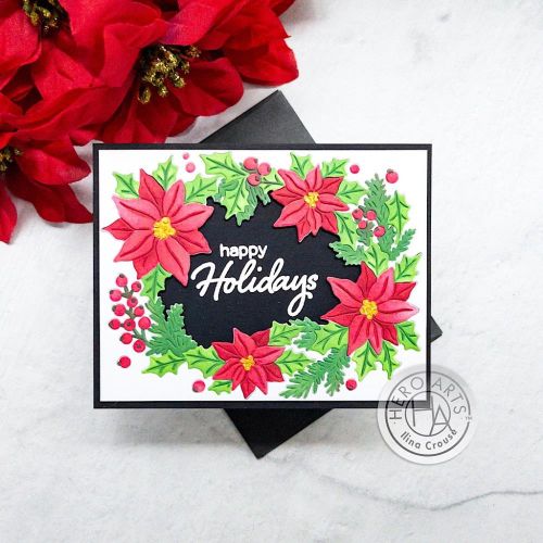 Hero Arts Stencil 5.25"X6.50" Color Layering Poinsettia Window