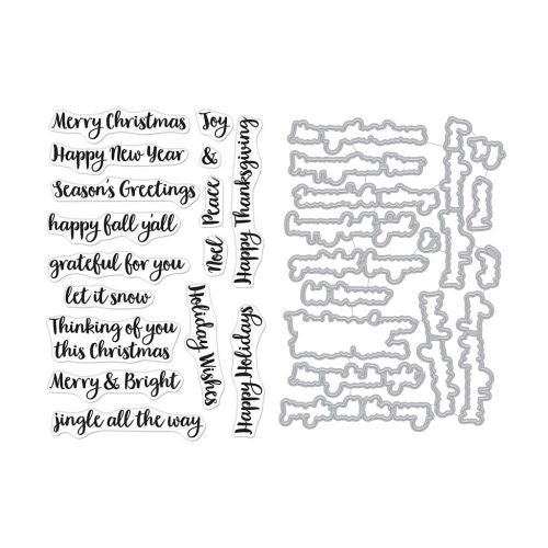 Hero Arts Clear Stamp & Die Combo Holiday Season Messages - Postage as per Actual