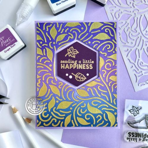 Hero Arts - Leaves and Swirls Stencil 6x6