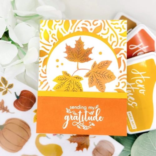 Hero Arts - Leaves and Swirls Stencil 6x6