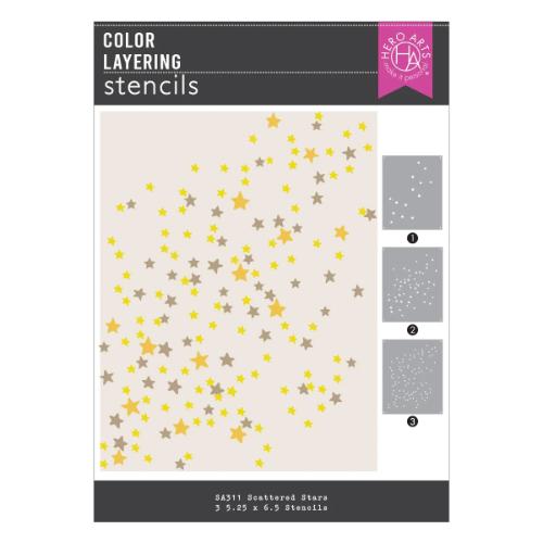 Spellbinders - Color Layering Scattered Stars Stencils