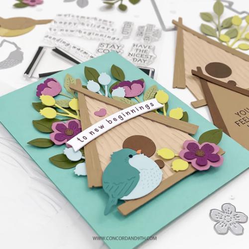 Concord & 9th - Birdhouse Blossoms Embossing Folder (2D)