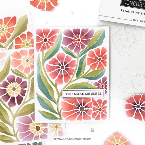 Concord & 9th - Petal Print Stencil Pack (4 qty; 4.75 x 6)