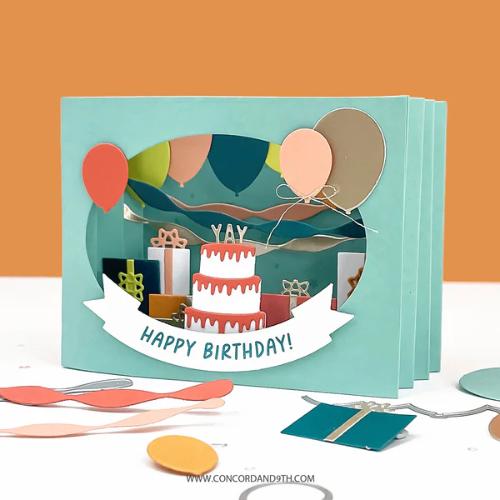 Concord & 9th - Accordion Birthday Stamp Set(3x4) and Die Bundle