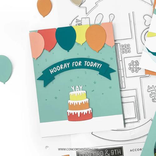 Concord & 9th - Accordion Birthday Stamp Set(3x4) and Die Bundle