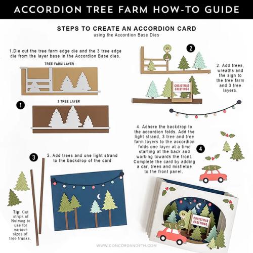 Concord & 9th - Accordion Tree Farm Stamp Set(3x3) and Die Bundle
