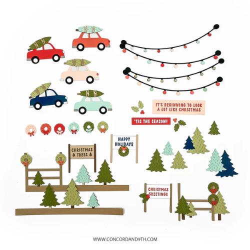 Concord & 9th - Accordion Tree Farm Stamp Set(3x3) and Die Bundle