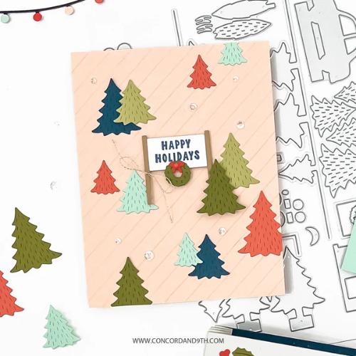 Concord & 9th - Accordion Tree Farm Stamp Set(3x3) and Die Bundle