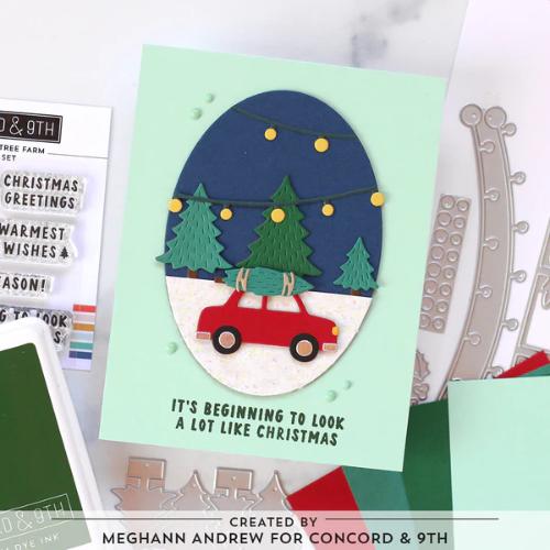 Concord & 9th - Accordion Tree Farm Stamp Set(3x3) and Die Bundle