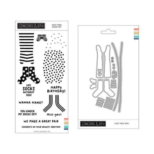 Concord & 9th - Cozy Toes Stamp Set(4x8) and Die Bundle