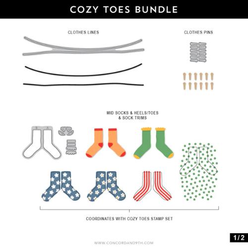 Concord & 9th - Cozy Toes Stamp Set(4x8) and Die Bundle