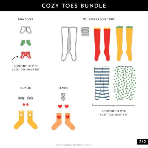 Concord & 9th - Cozy Toes Stamp Set(4x8) and Die Bundle