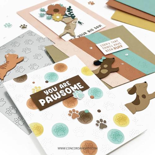 Concord & 9th - Paw Prints Double Card Front Die