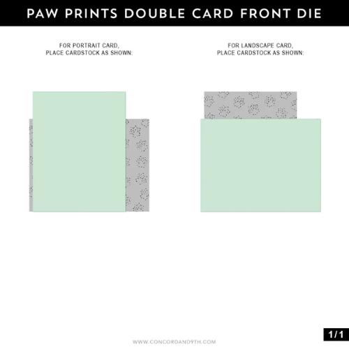 Concord & 9th - Paw Prints Double Card Front Die