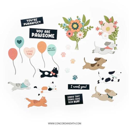 Concord & 9th - Pet Pals Stamp Set (4 x 4) and Die Bundle
