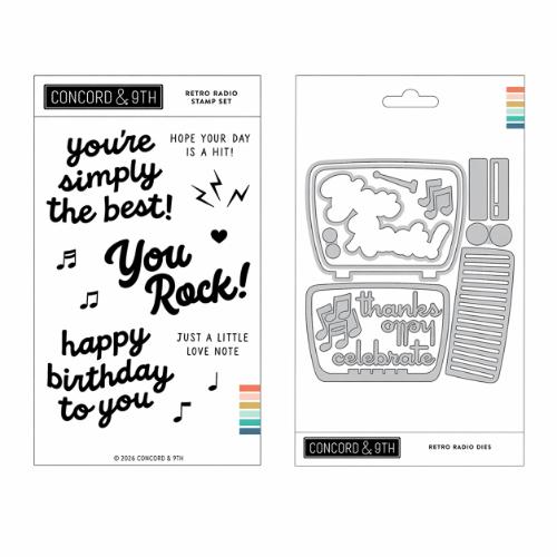 Concord & 9th - Retro Radio Stamp Set (4" x 6") & Die Bundle