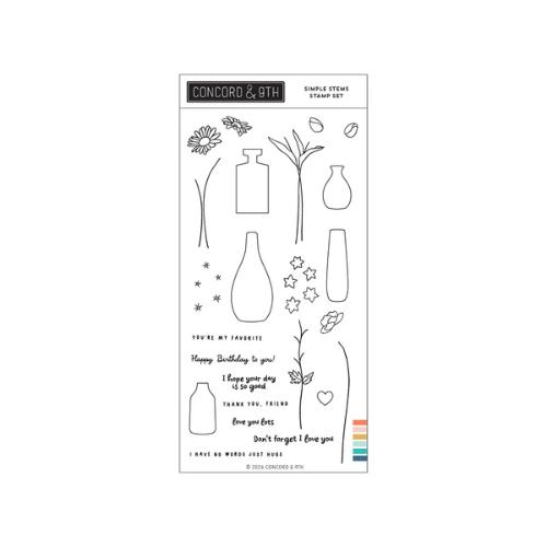 Concord & 9th - Simple Stems Stamp Set (4" x 8") & Piercing Die Bundle
