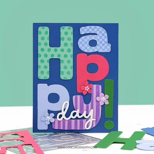 Concord & 9th - Big Happy Patterns Stamp Set (6 x 6) & Dies Bundle - Postage as per Actual