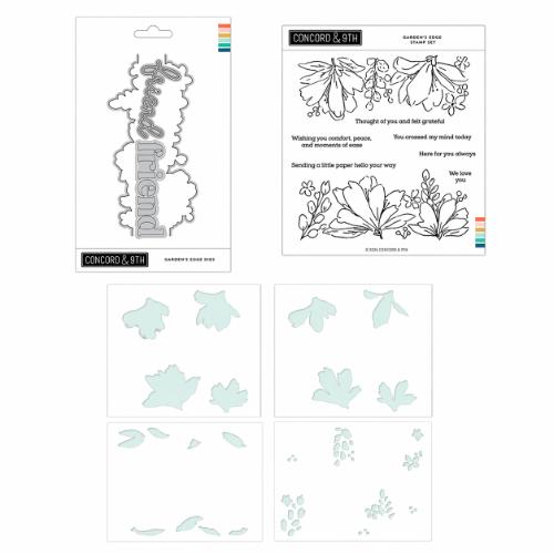 Concord & 9th - Garden's Edge Stamp Set (6 x 6), Stencils & Dies Bundle - Postage as per Actual