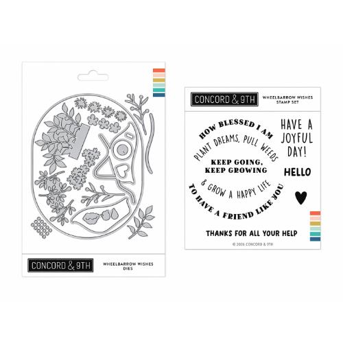 Concord & 9th - Wheelbarrow Wishes Stamp Set (4 x 4) & Dies Bundle