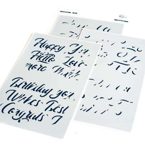 Pinkfresh Studio - Brushed Sentiments layering stencils