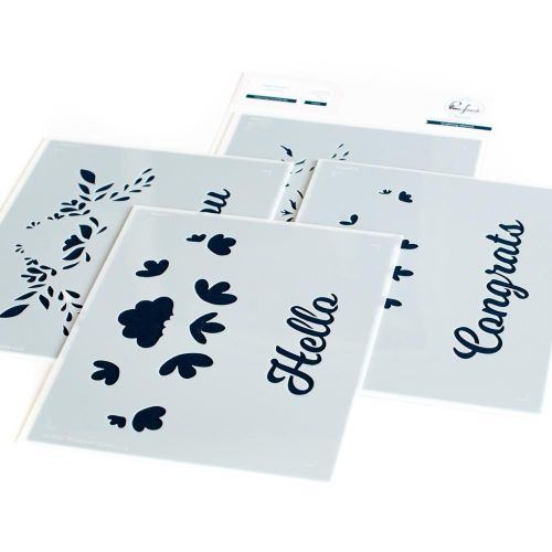 Pinkfresh Studio - Charming Floral Border layering stencils