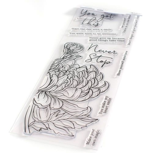 Pinkfresh Studio - Chrysanthemum Slimline stamp