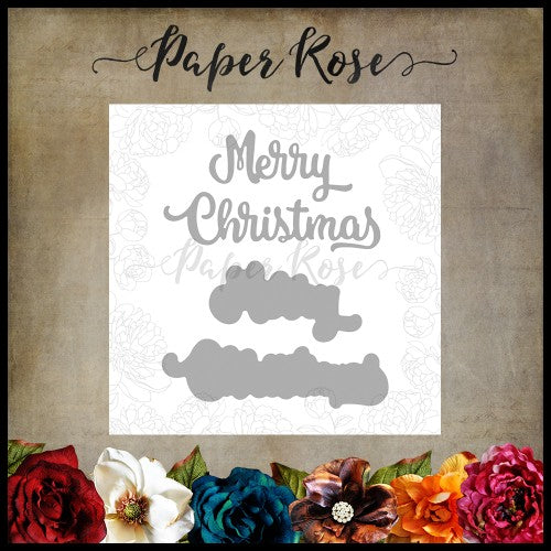 Paper Rose - Merry Christmas Large Metal Cutting Die