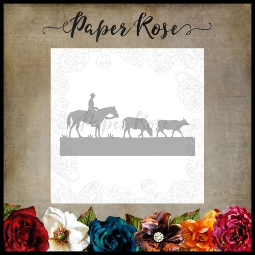Paper Rose - Stockman with Cows Metal Cutting Die