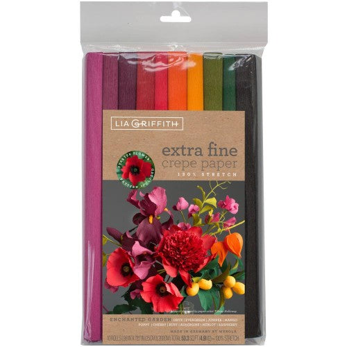 Extra Fine Crepe Paper 10/Pkg Enchanted Garden - Postage as per Actual