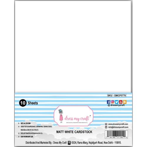 Dress My Craft - Matt White Cardstock
