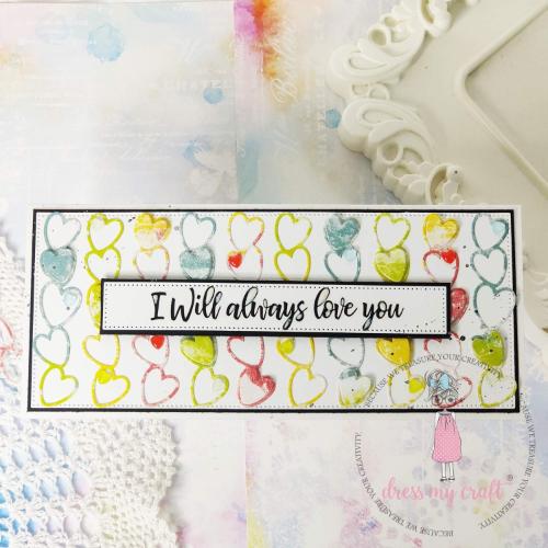 Dress My Craft - Rainbow Heart Droplets Assorted