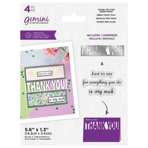 Crafters Companion - THANK YOU For Everything Stamp & Die