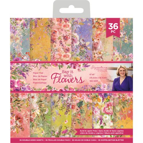 Crafter's Companion Say It With Flowers 6x6 Inch Paper Pad