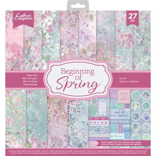 Crafter's Companion Beginning of Spring 12x12 Inch Paper Pad - Postage as per Actual