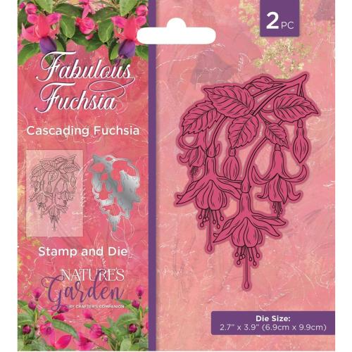 Crafter's Companion Fabulous Fuchsia Stamp & Die Cascading Fuchsia (NGA-FF-STD-CAFU)
