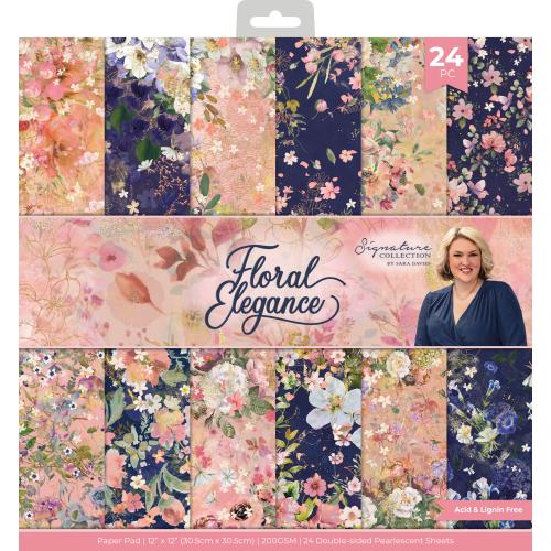 Crafter's Companion Floral Elegance 12x12 Inch Paper Pad (S-FE-PAD12) - Postage as per Actual