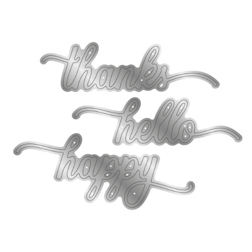 Crafter's Companion Floral Elegance Stamp & Die Classic Sentiments (S-FE-STD-CLSE)
