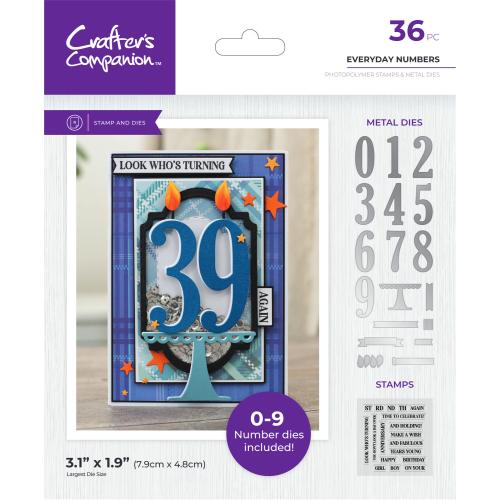 Crafter's Companion Everyday Numbers Stamps & Dies Set